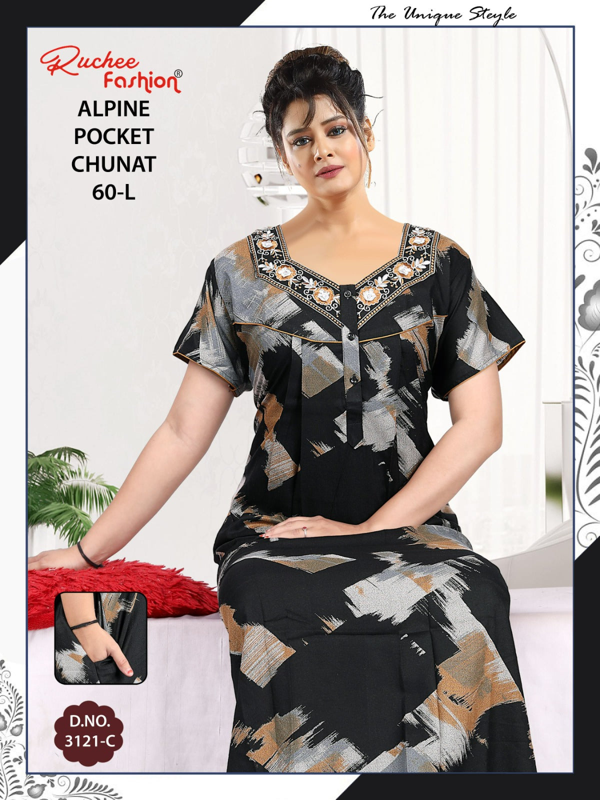 Length 60 Ruchee Fashion Alpine Night Gowns Manufacturer