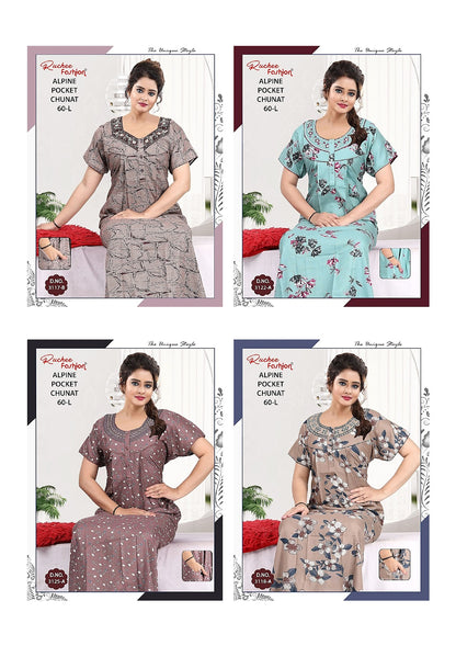 Length 60 Ruchee Fashion Alpine Night Gowns Manufacturer