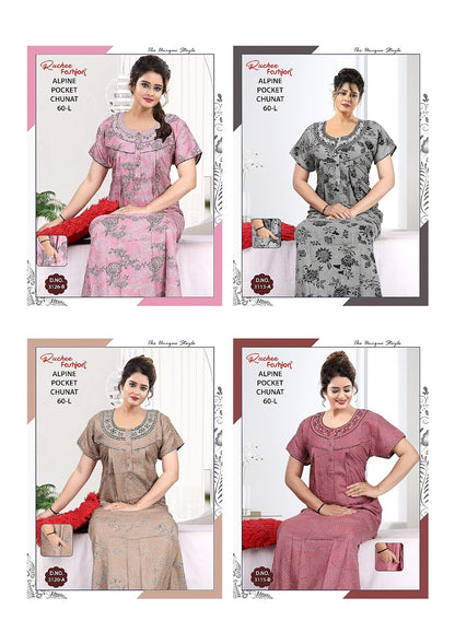 Length 60 Ruchee Fashion Alpine Night Gowns Manufacturer