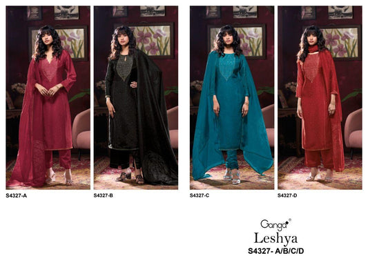 Leshya 4327 Ganga Bemberg Silk Pant Style Suits Supplier