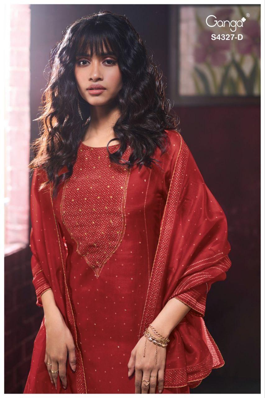 Leshya 4327 Ganga Bemberg Silk Pant Style Suits Supplier