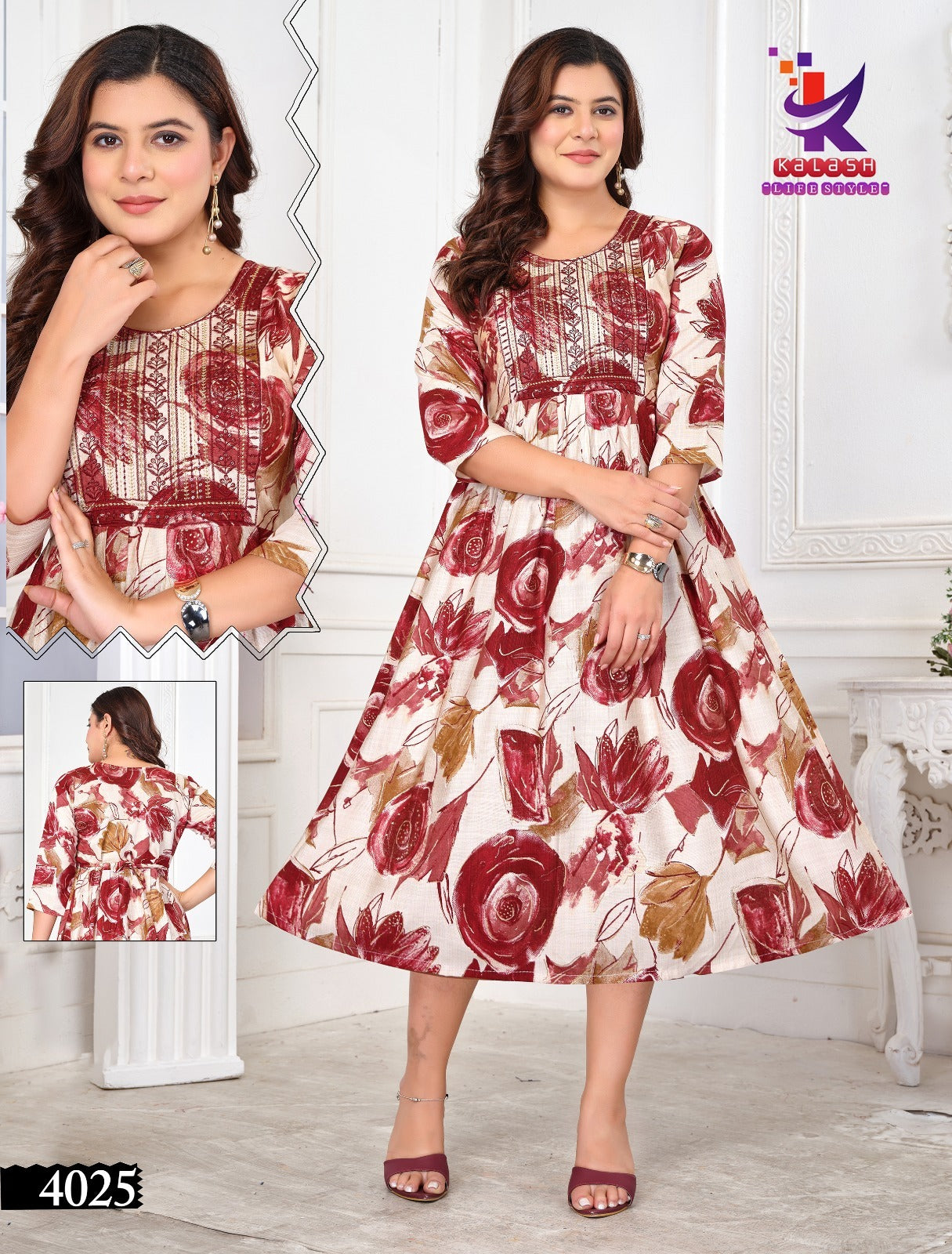 Let'S Beautiful Mlm Kalash Lifestyle Vartican Rayon Anarkali Kurtis Exporter