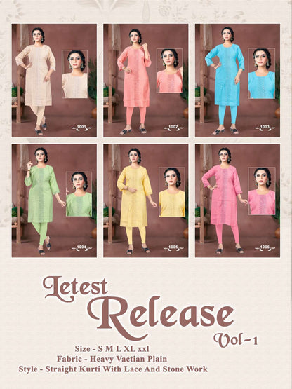 Letest Release Vol 1 Kavinay Vetican Knee Length Kurtis Wholesaler Ahmedabad