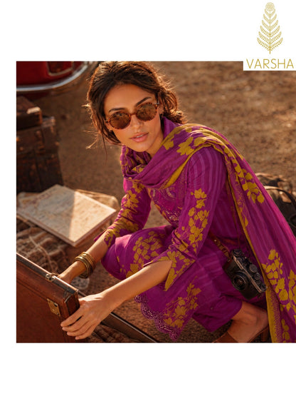 Letters From The Garden Varshaa Viscose Muslin Pant Style Suits Supplier India
