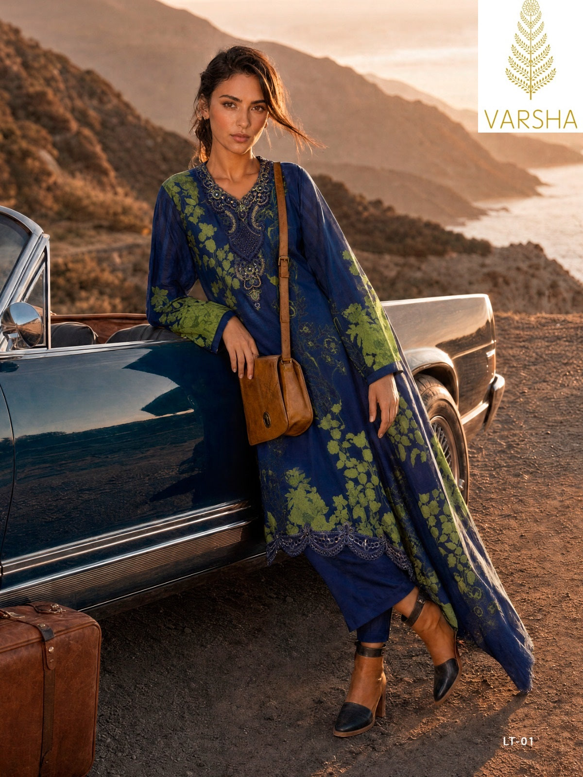 Letters From The Garden Varshaa Viscose Muslin Pant Style Suits Supplier India