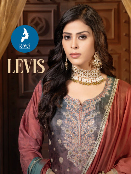 Levis Kaya Chanderi Readymade Pant Style Suits Exporter Gujarat