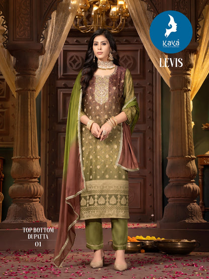 Levis Kaya Chanderi Readymade Pant Style Suits Exporter Gujarat