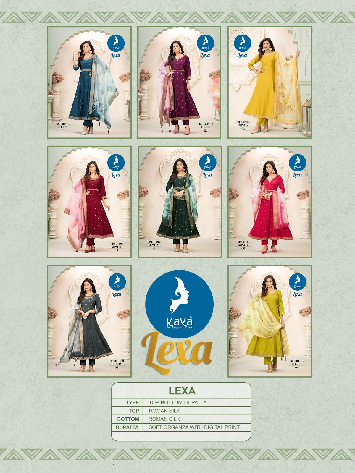 Lexa Kaya Roman Silk Readymade Anarkali Suits Wholesale Price