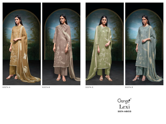 Lexi 3374 Ganga Premium Cotton Plazzo Style Suits Supplier India