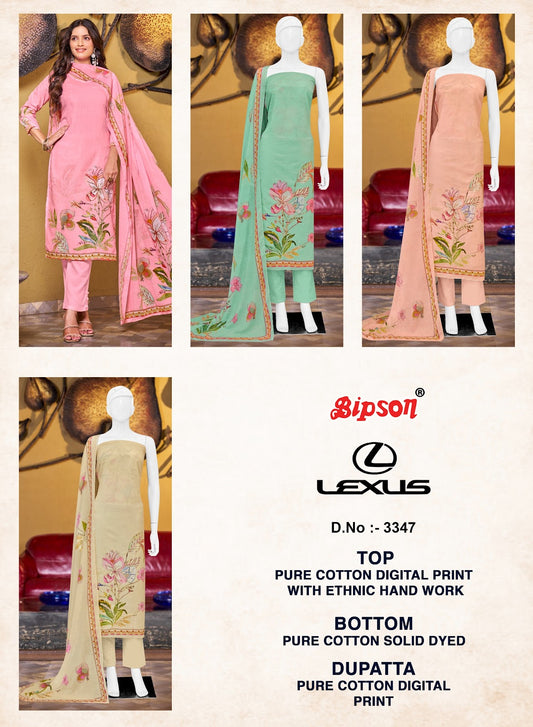 Lexus 3347 Bipson Prints Pure Cotton Pant Style Suits Exporter Gujarat