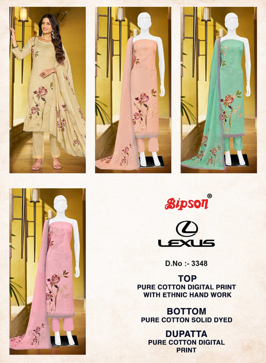 Lexus 3348 Bipson Prints Pure Cotton Pant Style Suits Wholesaler