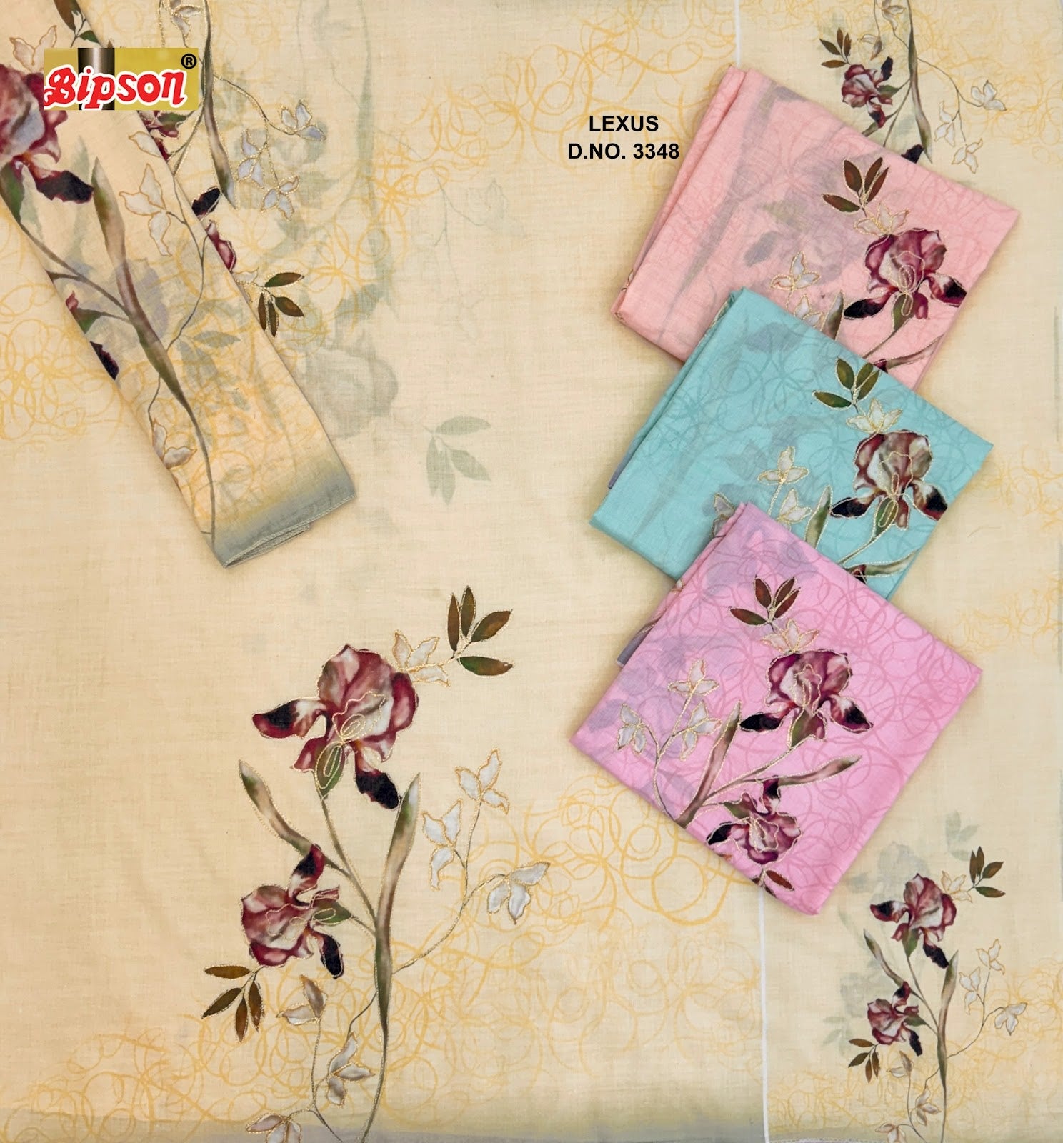 Lexus 3348 Bipson Prints Pure Cotton Pant Style Suits Wholesaler