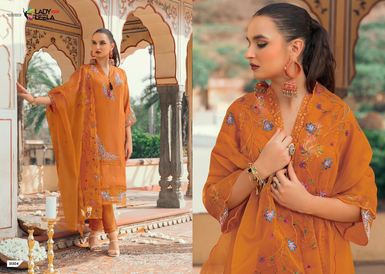 Leyla Ladyleela Mul Chanderi Readymade Pant Style Suits Wholesale