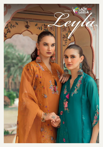 Leyla Ladyleela Mul Chanderi Readymade Pant Style Suits Wholesale
