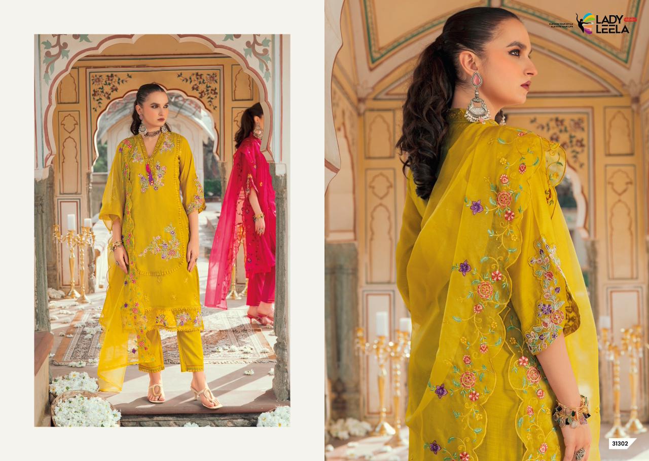 Leyla Ladyleela Mul Chanderi Readymade Pant Style Suits Wholesale