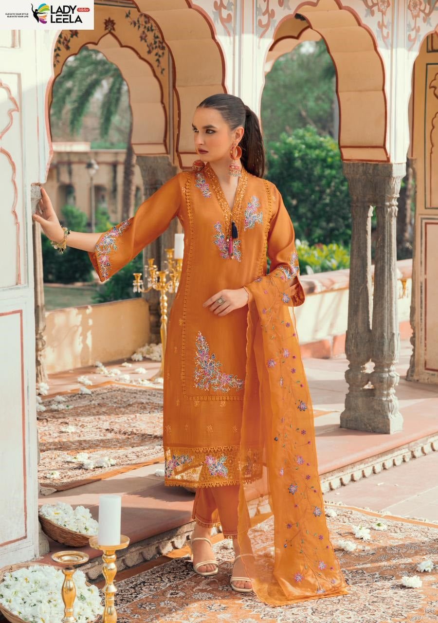 Leyla Ladyleela Mul Chanderi Readymade Pant Style Suits Wholesale
