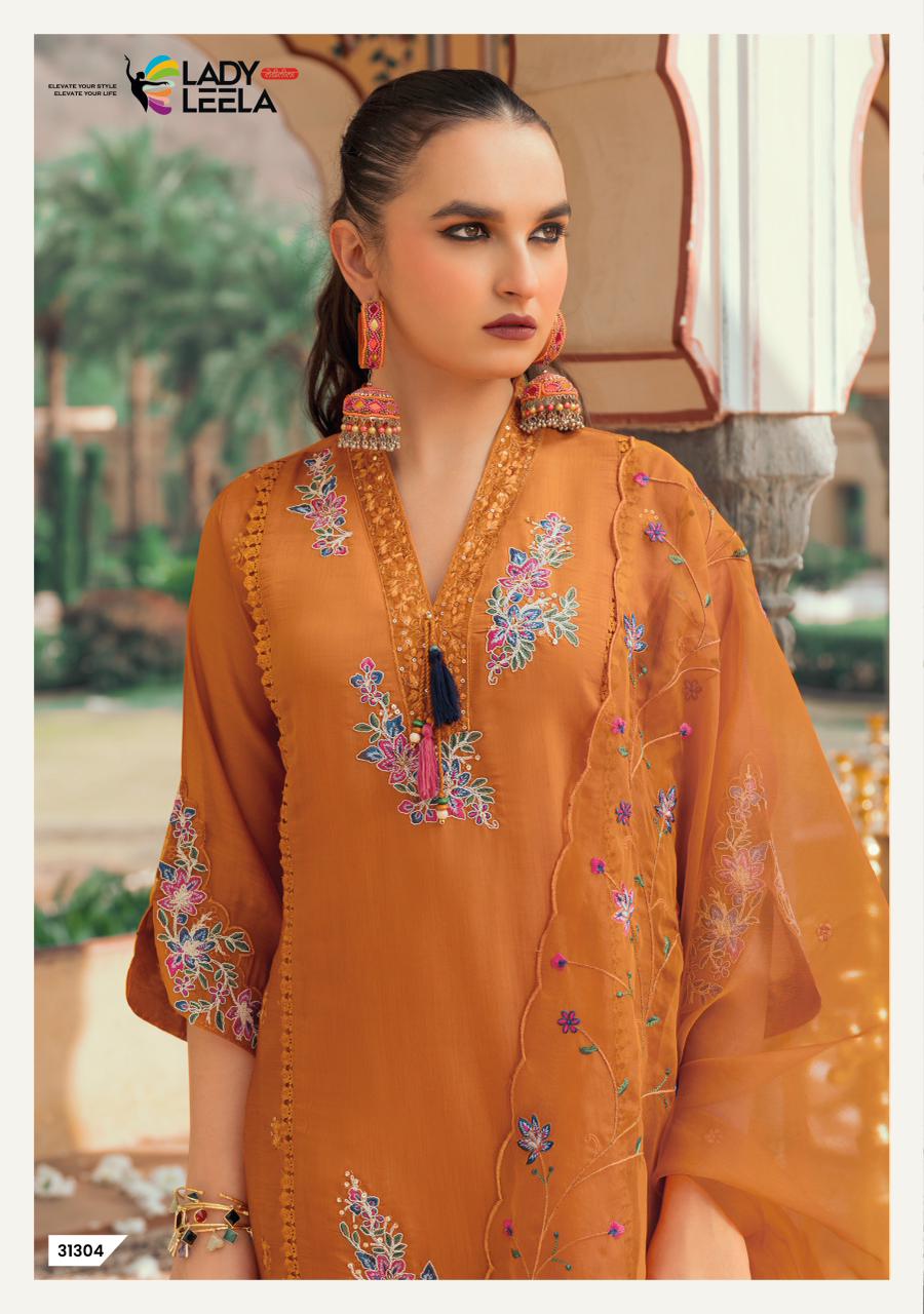 Leyla Ladyleela Mul Chanderi Readymade Pant Style Suits Wholesale