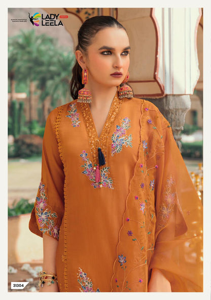 Leyla Ladyleela Mul Chanderi Readymade Pant Style Suits Wholesale