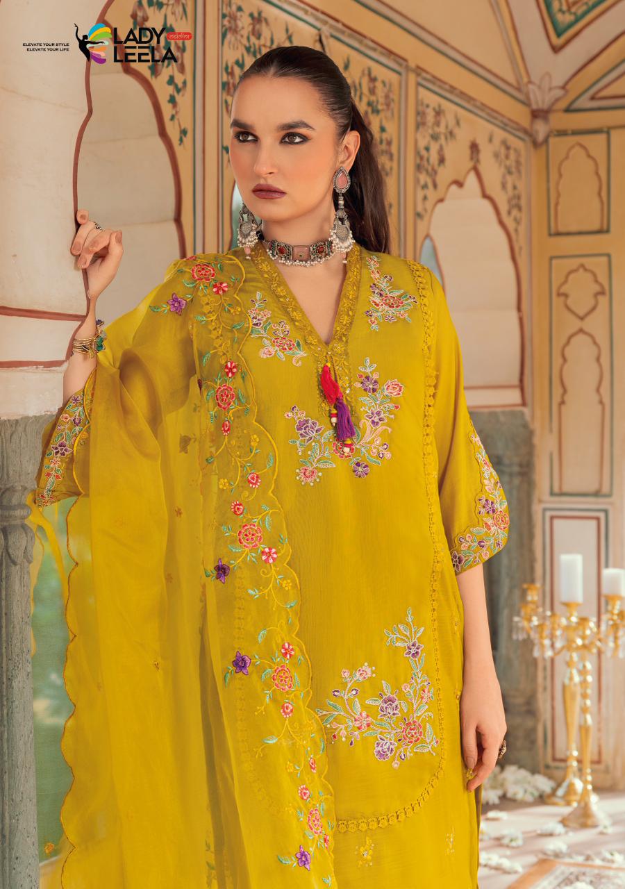 Leyla Ladyleela Mul Chanderi Readymade Pant Style Suits Wholesale