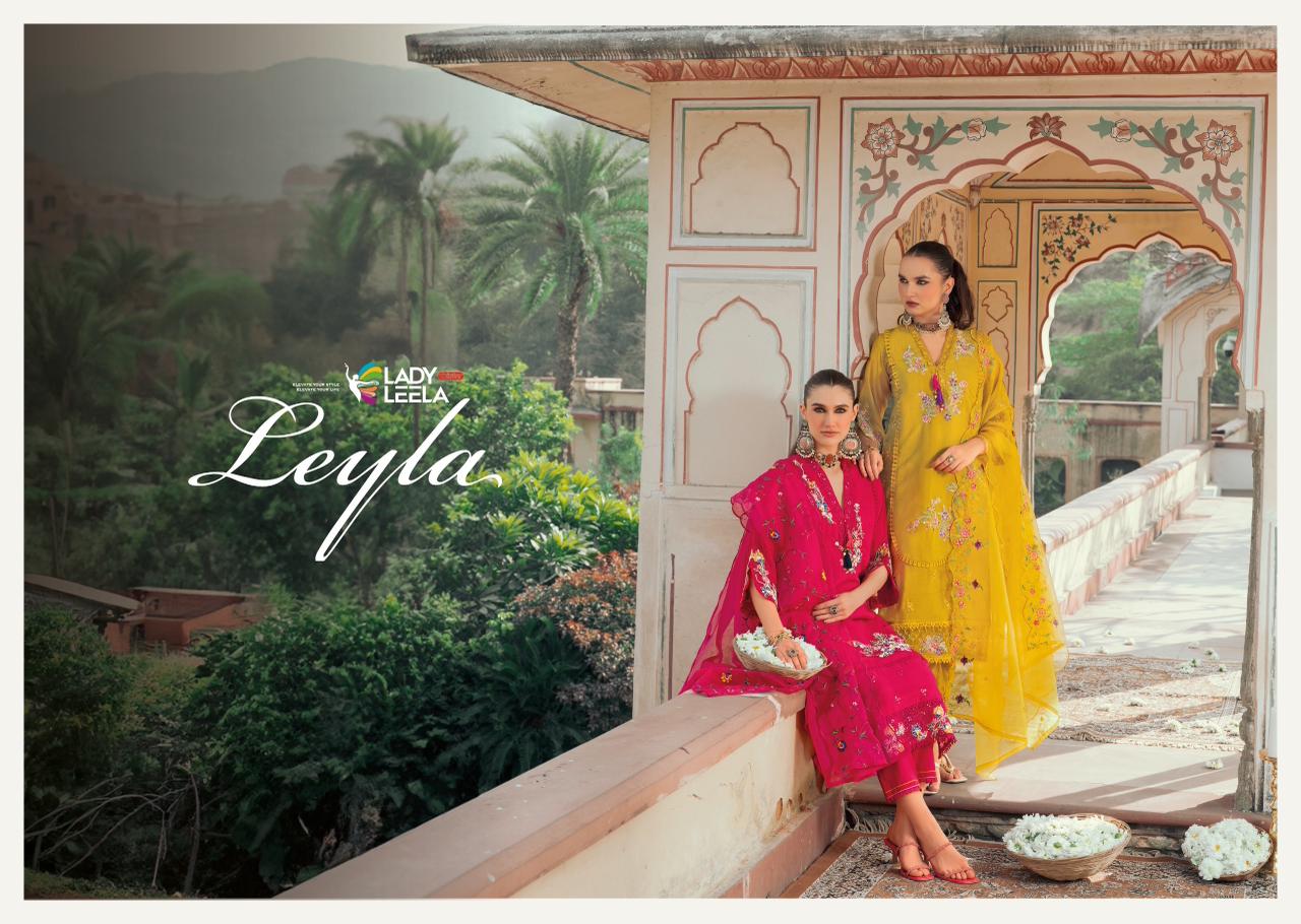 Leyla Ladyleela Mul Chanderi Readymade Pant Style Suits Wholesale