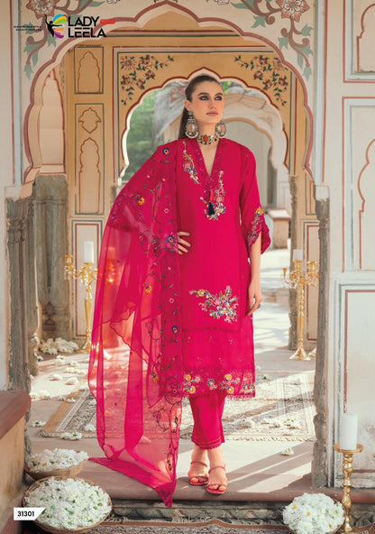 Leyla Ladyleela Mul Chanderi Readymade Pant Style Suits Wholesale