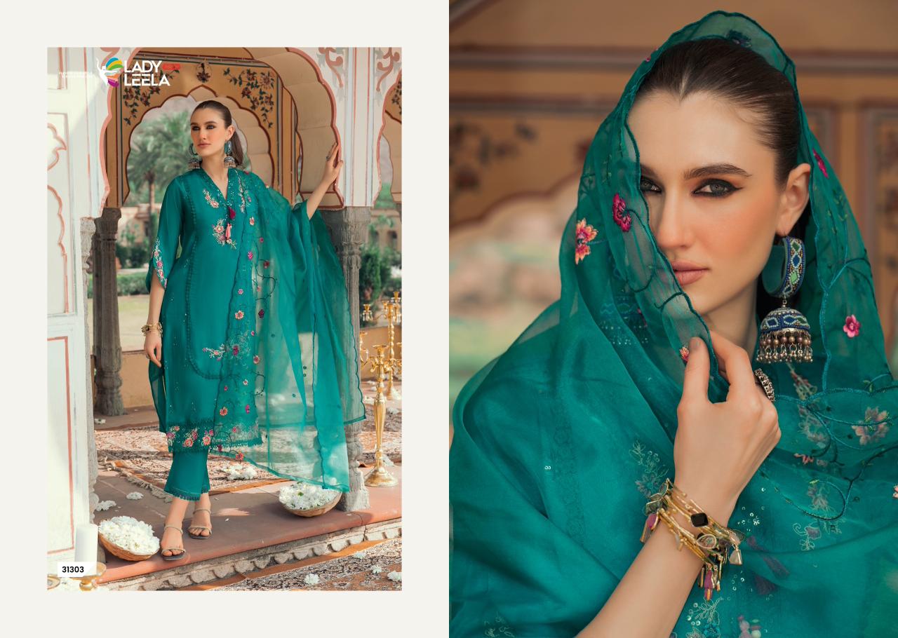 Leyla Ladyleela Mul Chanderi Readymade Pant Style Suits Wholesale