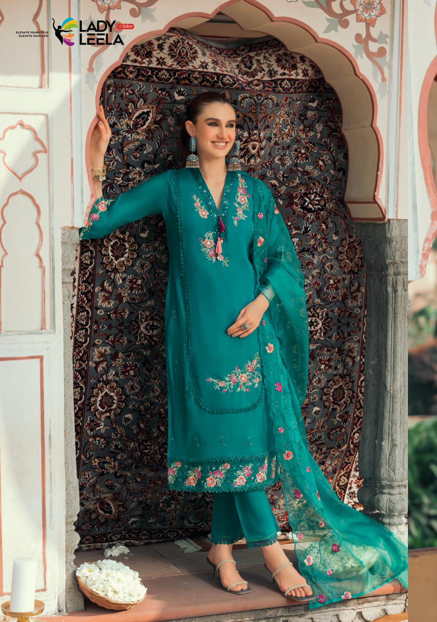 Leyla Ladyleela Mul Chanderi Readymade Pant Style Suits Wholesale