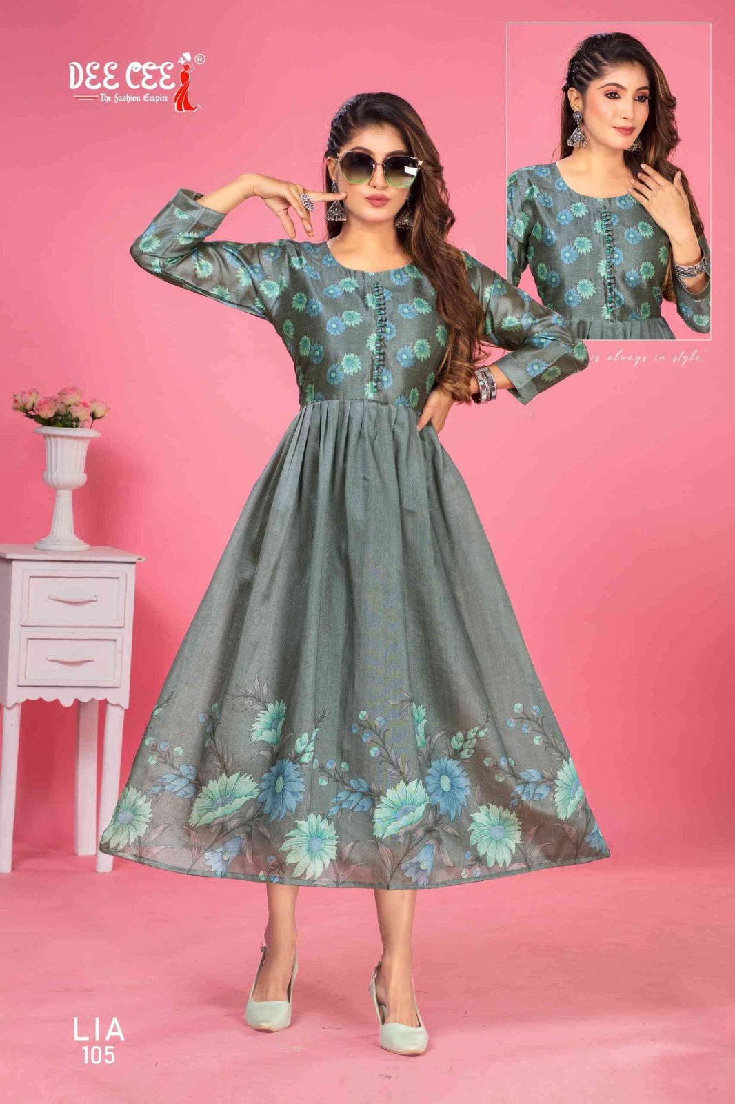 Lia Deecee Silk Anarkali Kurtis Supplier Ahmedabad