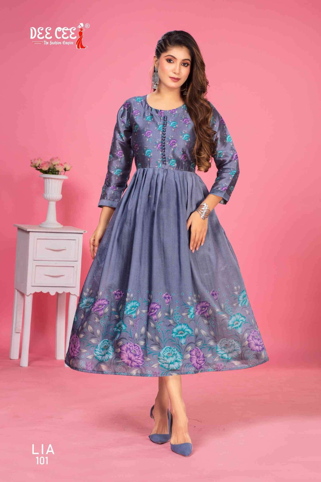 Lia Deecee Silk Anarkali Kurtis Supplier Ahmedabad