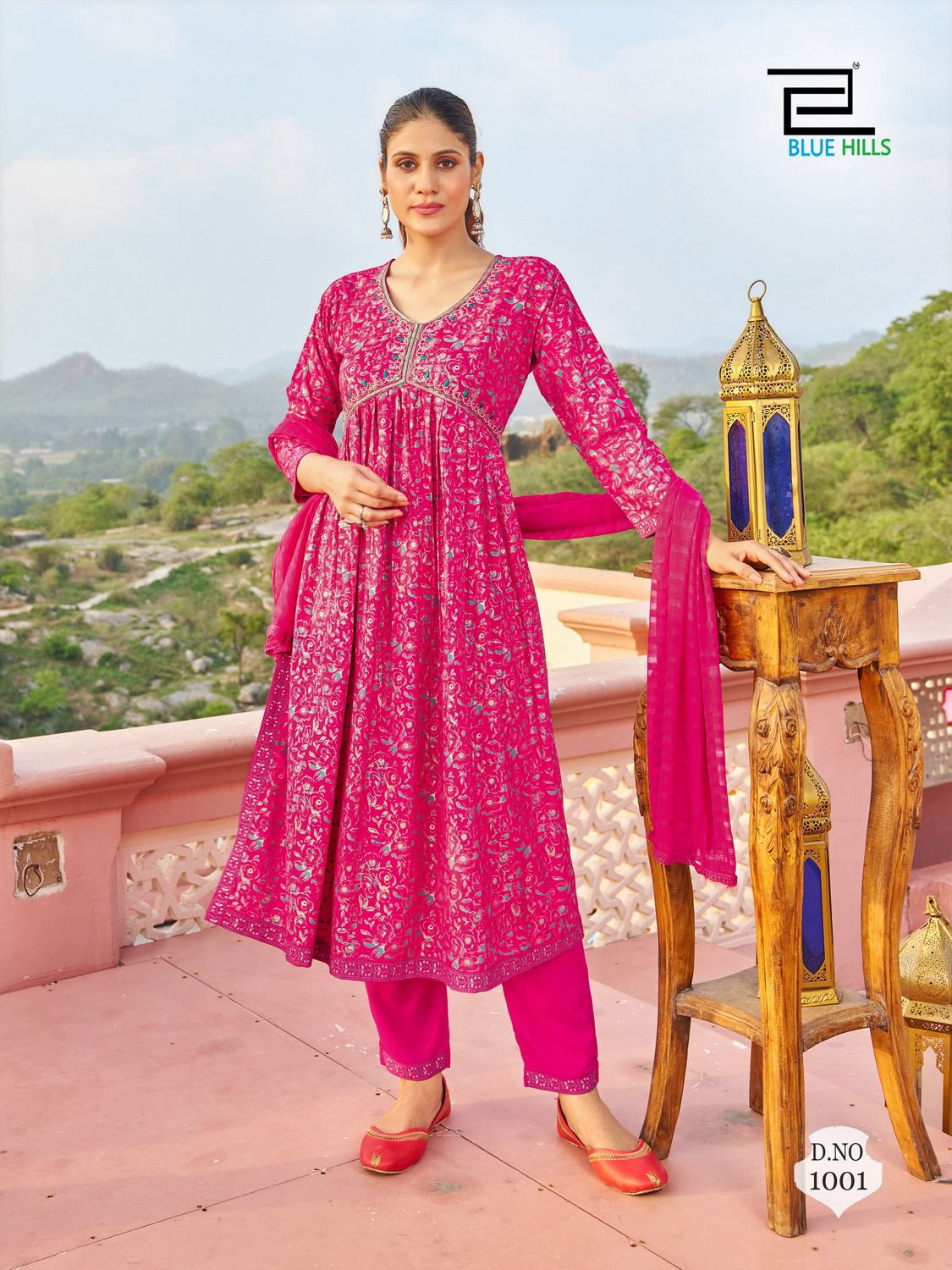 Libaas Bluehills Rayon 14Kg Readymade Pant Style Suits