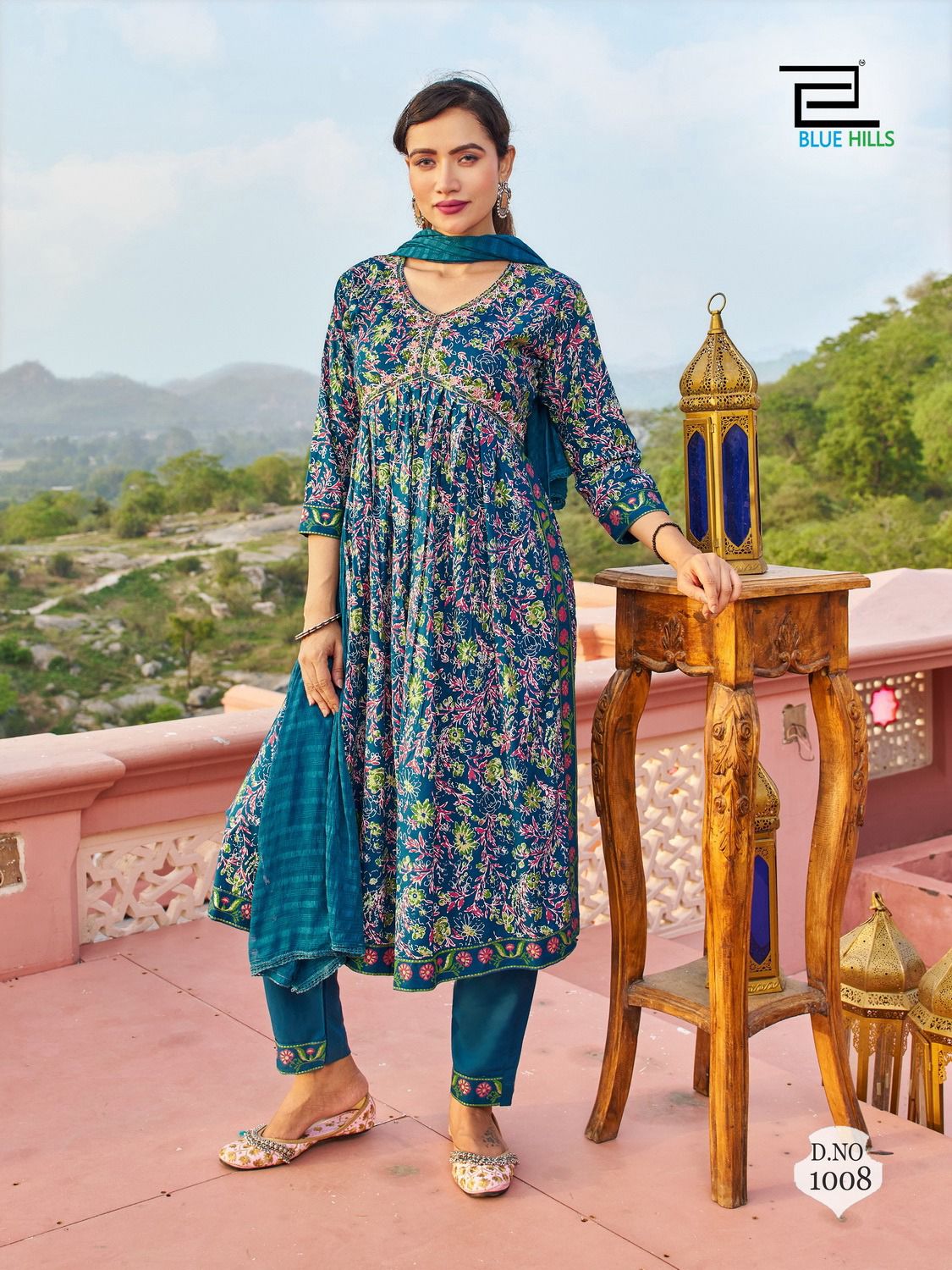 Libaas Bluehills Rayon 14Kg Readymade Pant Style Suits