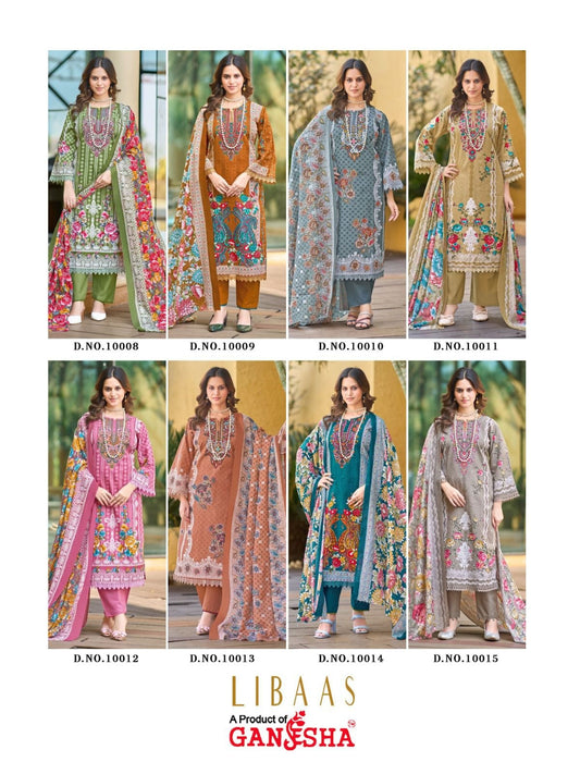 Libaas Vol 10 Ganesha Mix Cotton Karachi Salwar Suits Manufacturer Gujarat