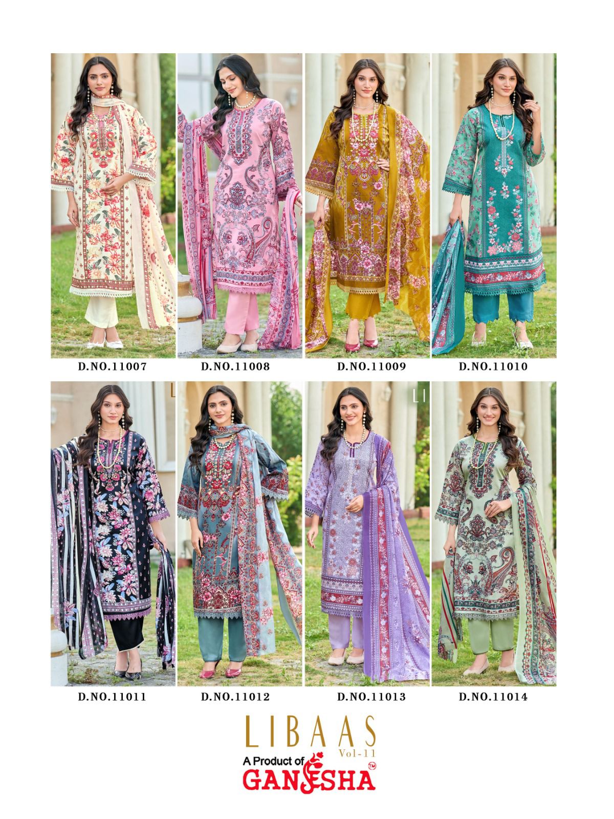 Libaas Vol 11 Ganesha Cotton Karachi Salwar Suits Exporter Gujarat