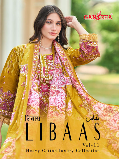 Libaas Vol 11 Ganesha Cotton Karachi Salwar Suits Exporter Gujarat