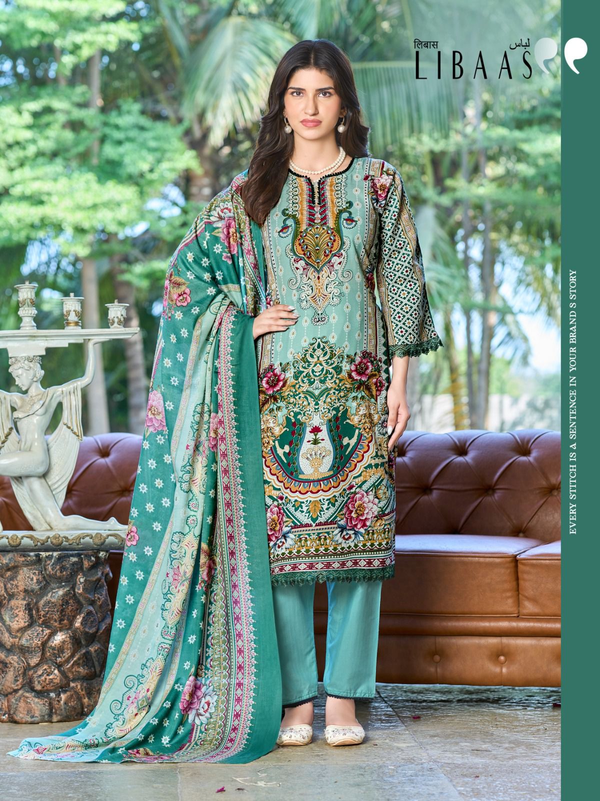 Libaas Vol 12 Ganesha Cotton Karachi Salwar Suits Exporter India