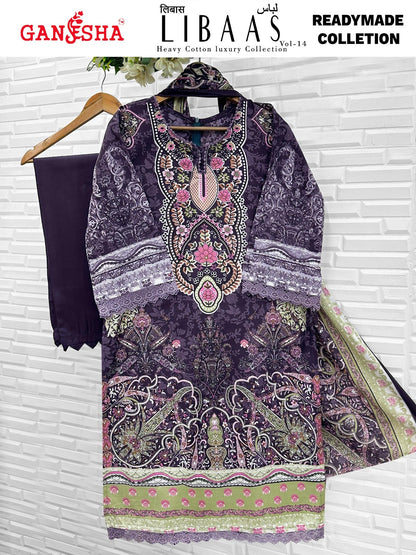 Libaas Vol 14 Ganesha Mix Cotton Karachi Readymade Suits Wholesale