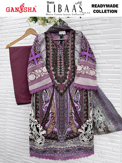 Libaas Vol 14 Ganesha Mix Cotton Karachi Readymade Suits Wholesale