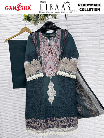 Libaas Vol 14 Ganesha Mix Cotton Karachi Readymade Suits Wholesale