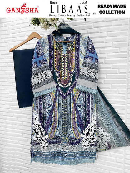Libaas Vol 14 Ganesha Mix Cotton Karachi Readymade Suits Wholesale