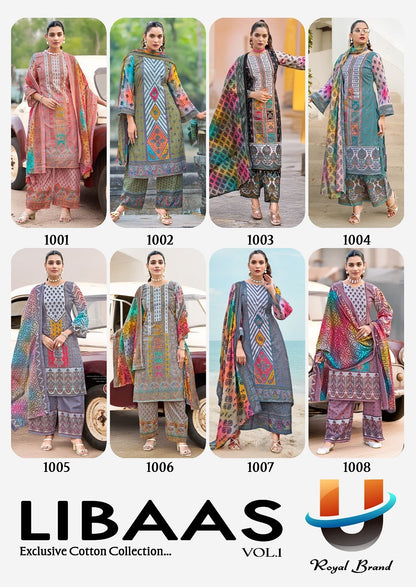 Libaas Vol 1 Royal Brand Cotton Karachi Salwar Suits Wholesaler