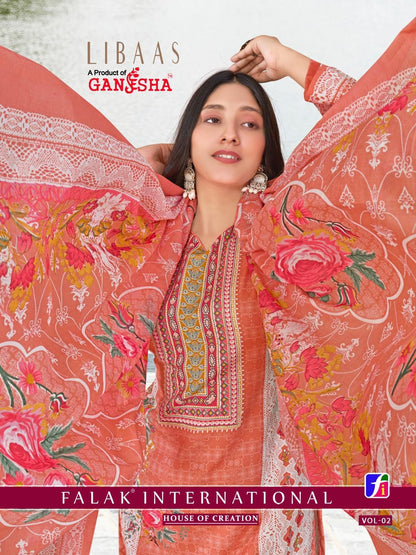 Libaas Vol 2 Ganesha Cotton Karachi Salwar Suits Supplier Gujarat
