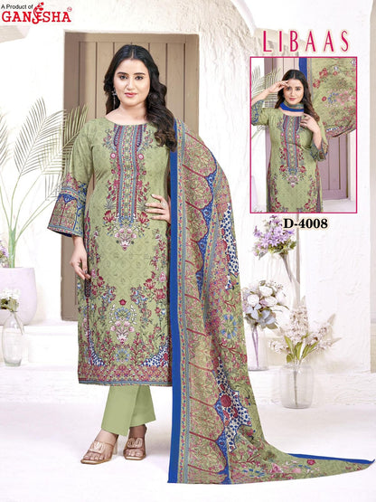 Libaas Vol 4 Ganesha Cotton Karachi Salwar Suits Exporter Gujarat