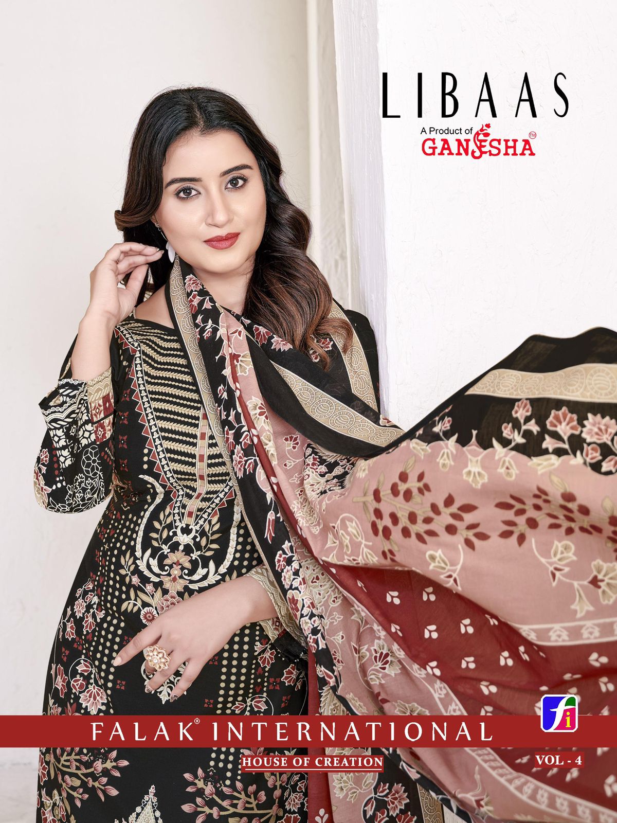 Libaas Vol 4 Ganesha Cotton Karachi Salwar Suits Exporter Gujarat