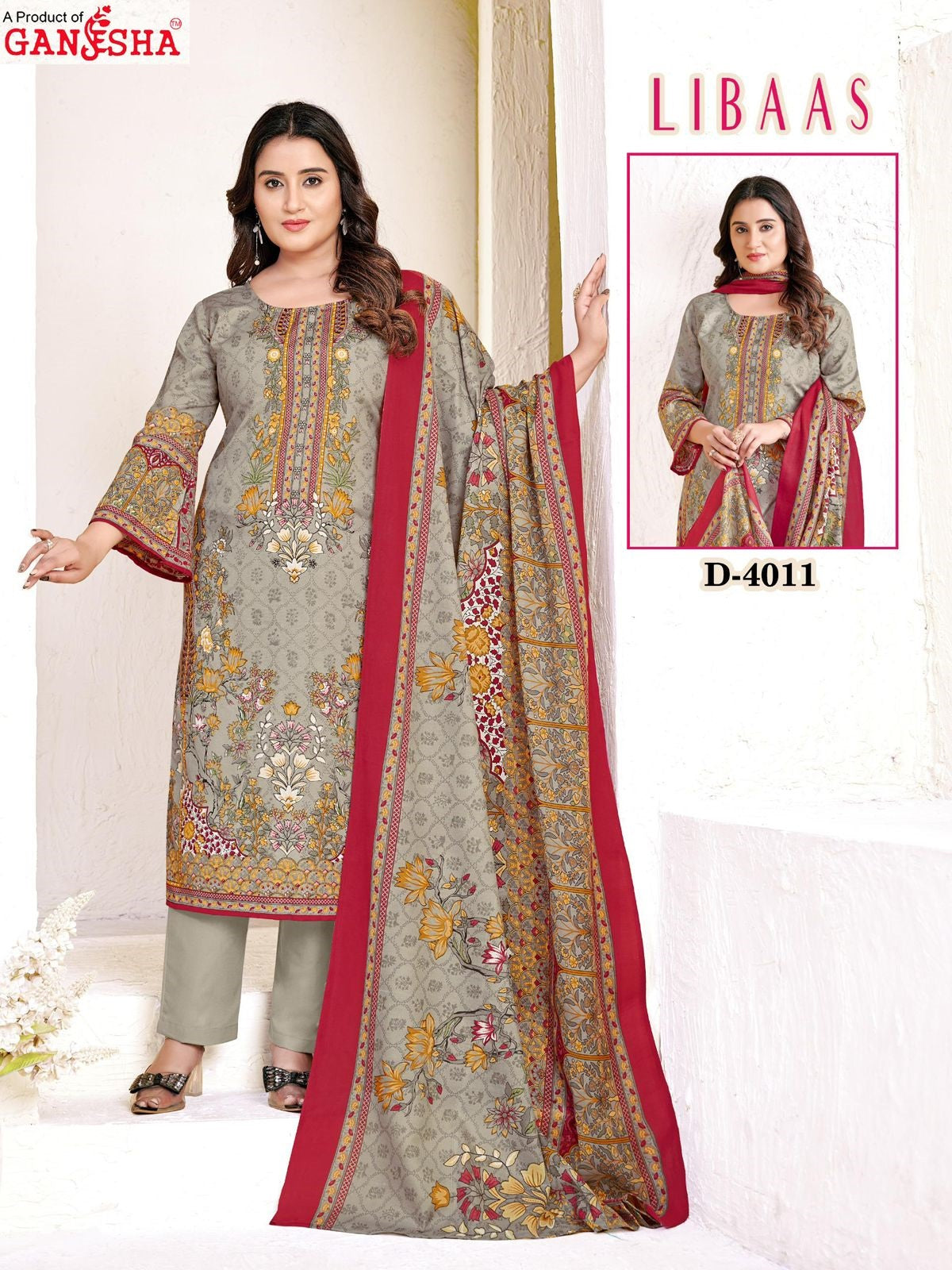 Libaas Vol 4 Ganesha Cotton Karachi Salwar Suits Exporter Gujarat