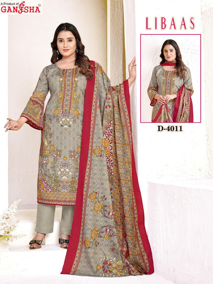 Libaas Vol 4 Ganesha Cotton Karachi Salwar Suits Exporter Gujarat