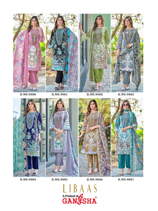 Libaas Vol 9 Ganesha Mix Cotton Karachi Salwar Suits Wholesale
