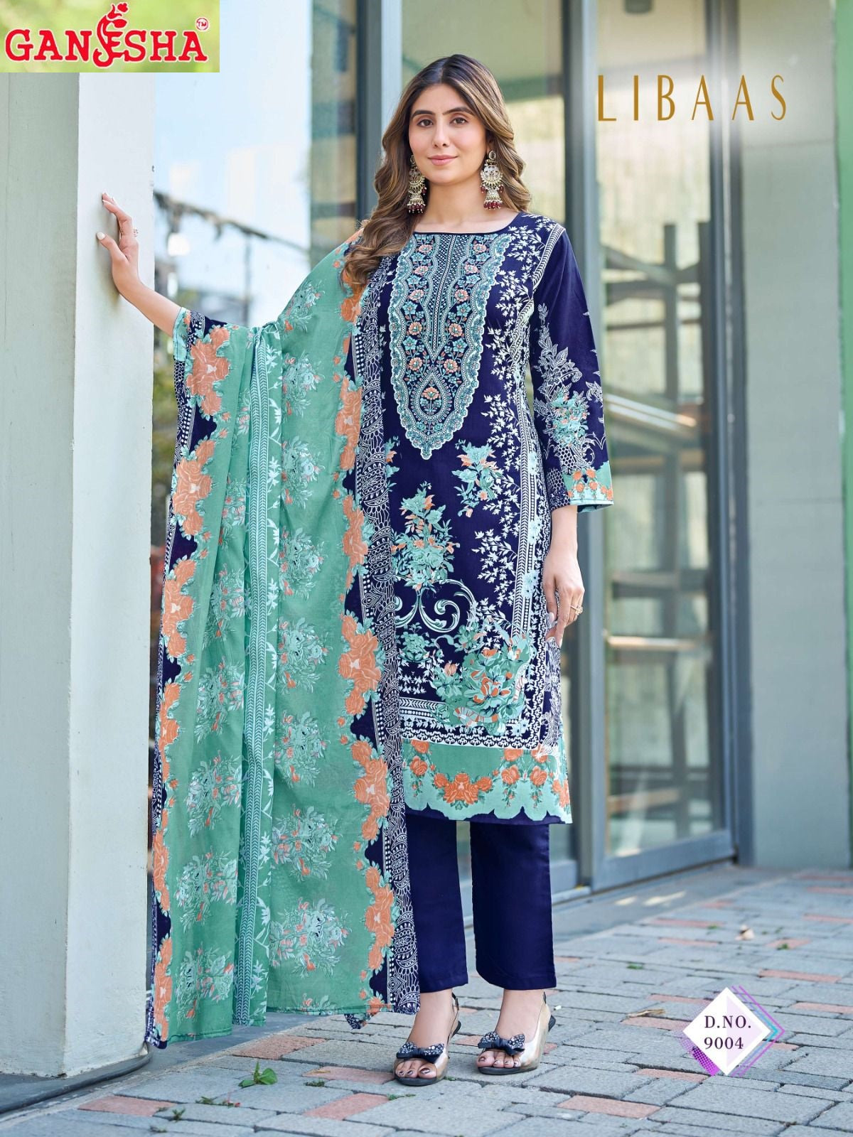 Libaas Vol 9 Ganesha Mix Cotton Karachi Salwar Suits Wholesale