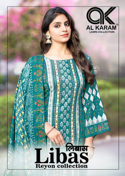 Libas Al Karam Viscose Rayon Karachi Salwar Suits Wholesaler