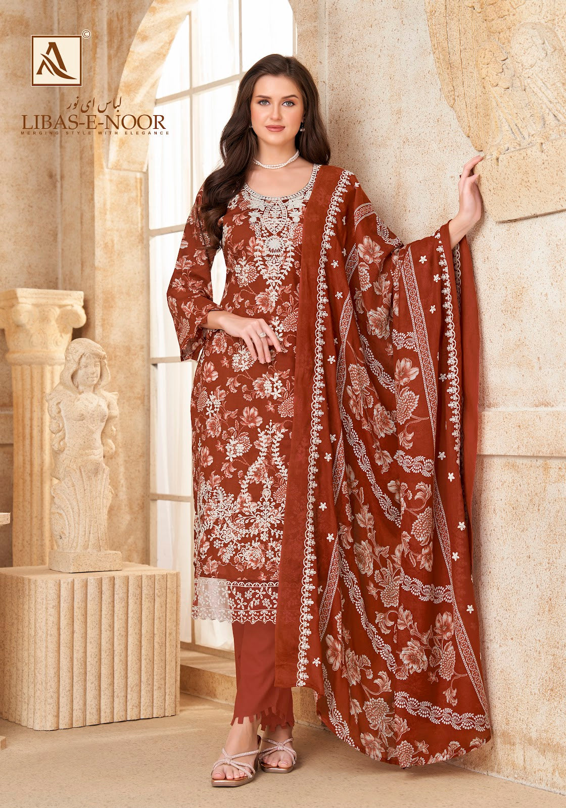 Libas E Noor Alok Cambric Cotton Karachi Salwar Suits Manufacturer Gujarat