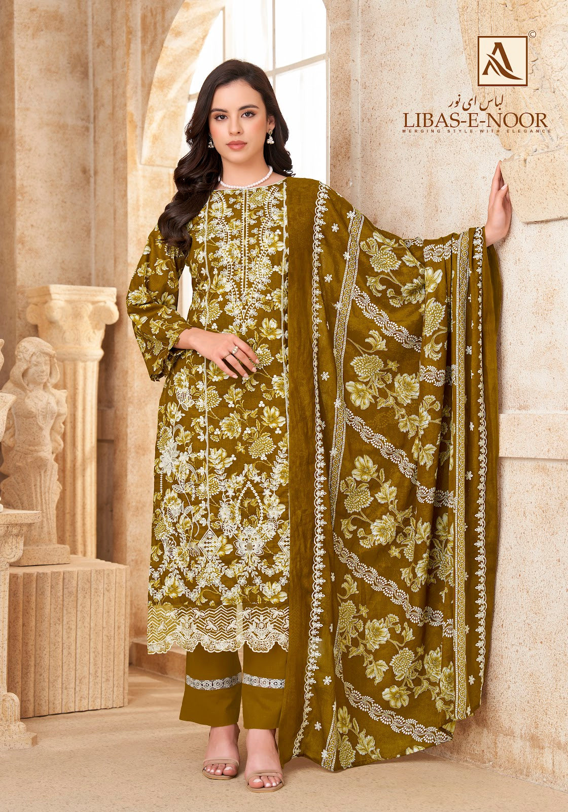 Libas E Noor Alok Cambric Cotton Karachi Salwar Suits Manufacturer Gujarat